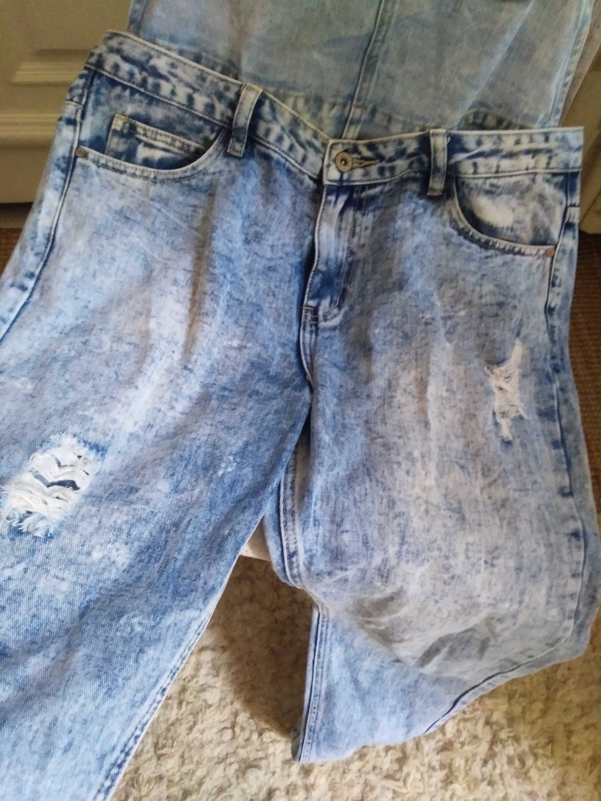 Cropp spodnie dżinsowe ogrodniczki damskie rozmiar 42 L bawełniane