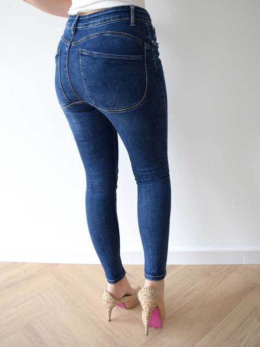 M.Sara push up spodnie rurki wysoki stan high waist w30 l m jeansy