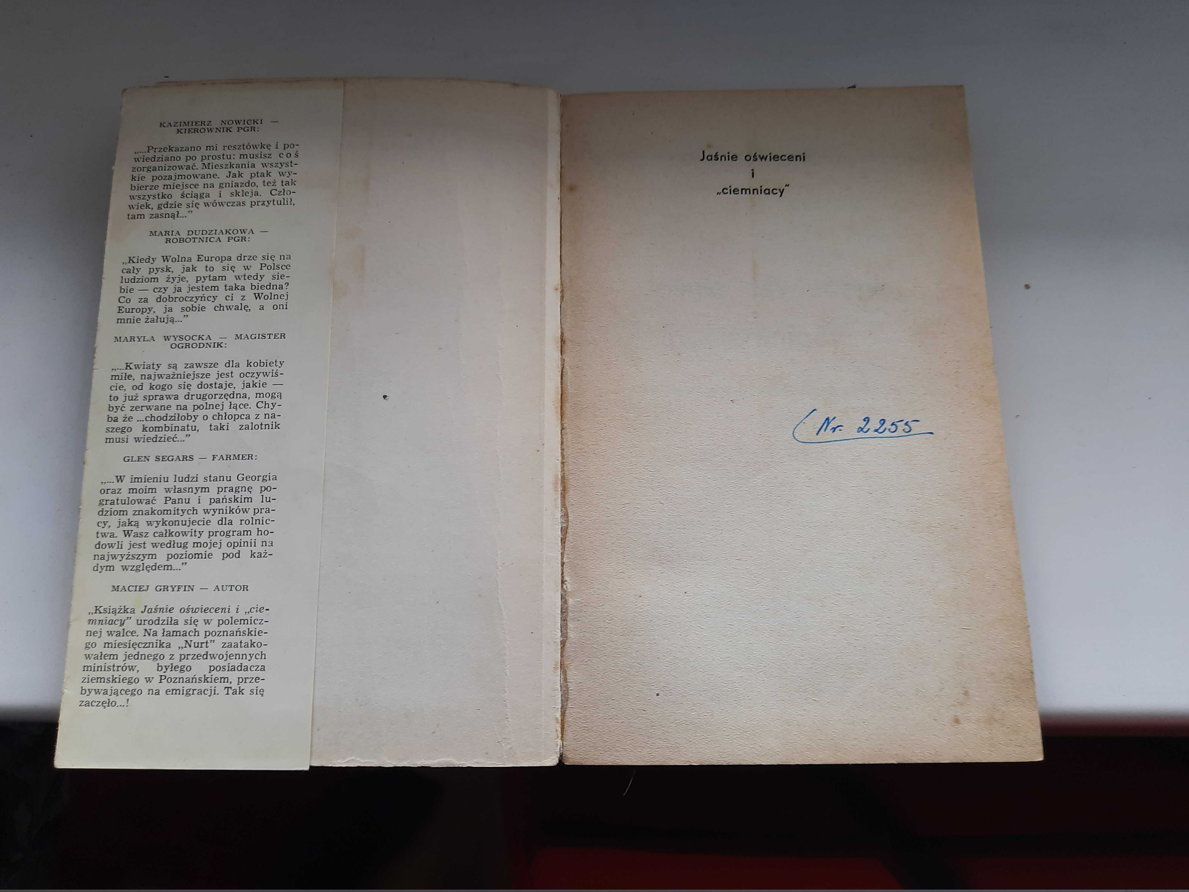 Maciej Gryfin Jaśnie oświeceni i ciemniacy 1968r