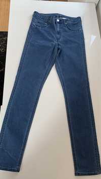 Skinny jeans granatowe 34