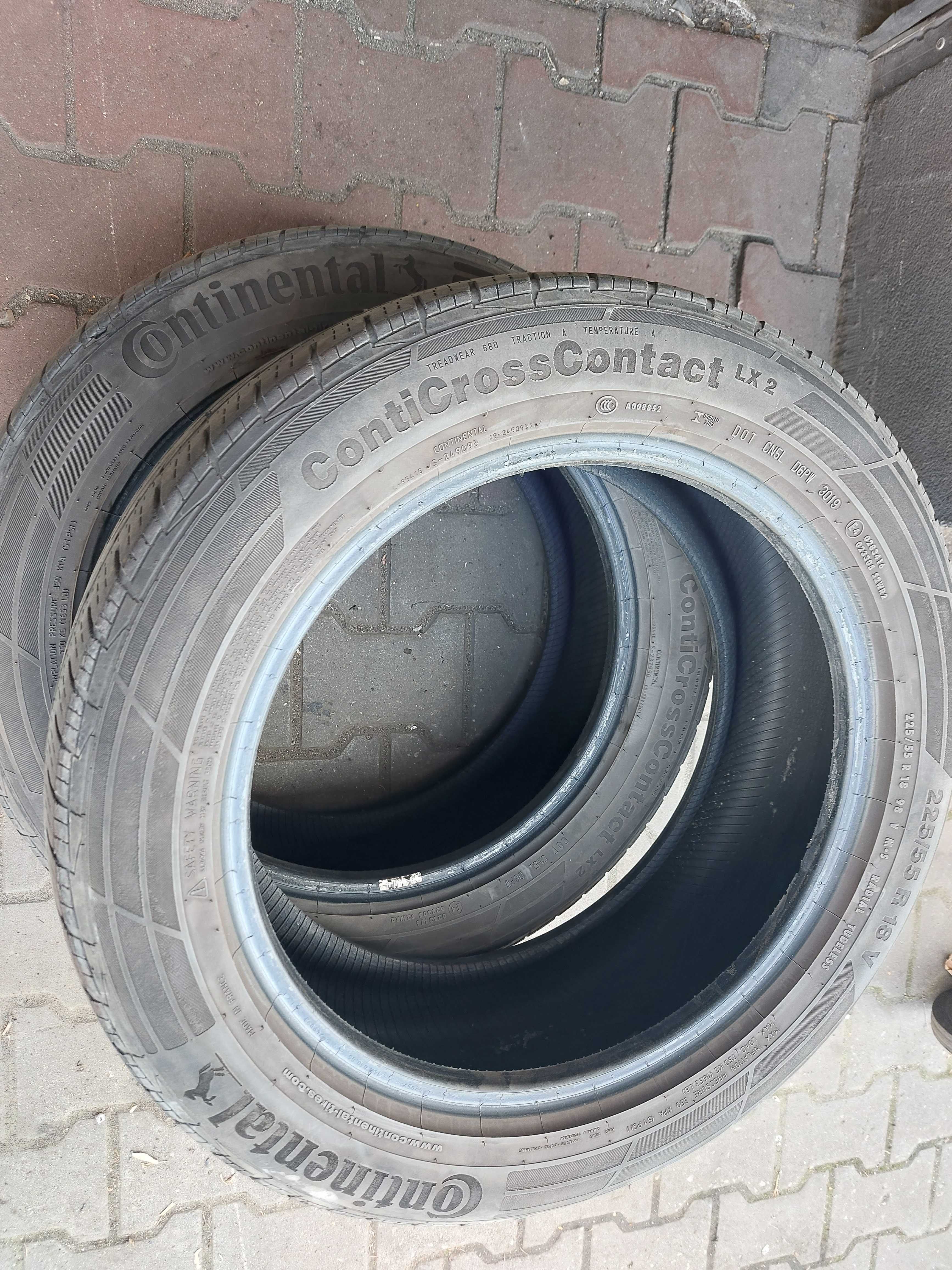 2 opony 225/55 R18 Conti Cross Contact LX2 Continental