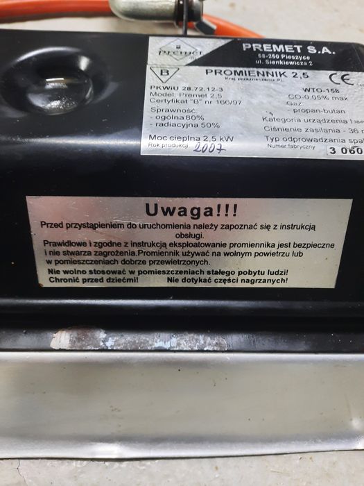 Promienniki gazowy słoneczko