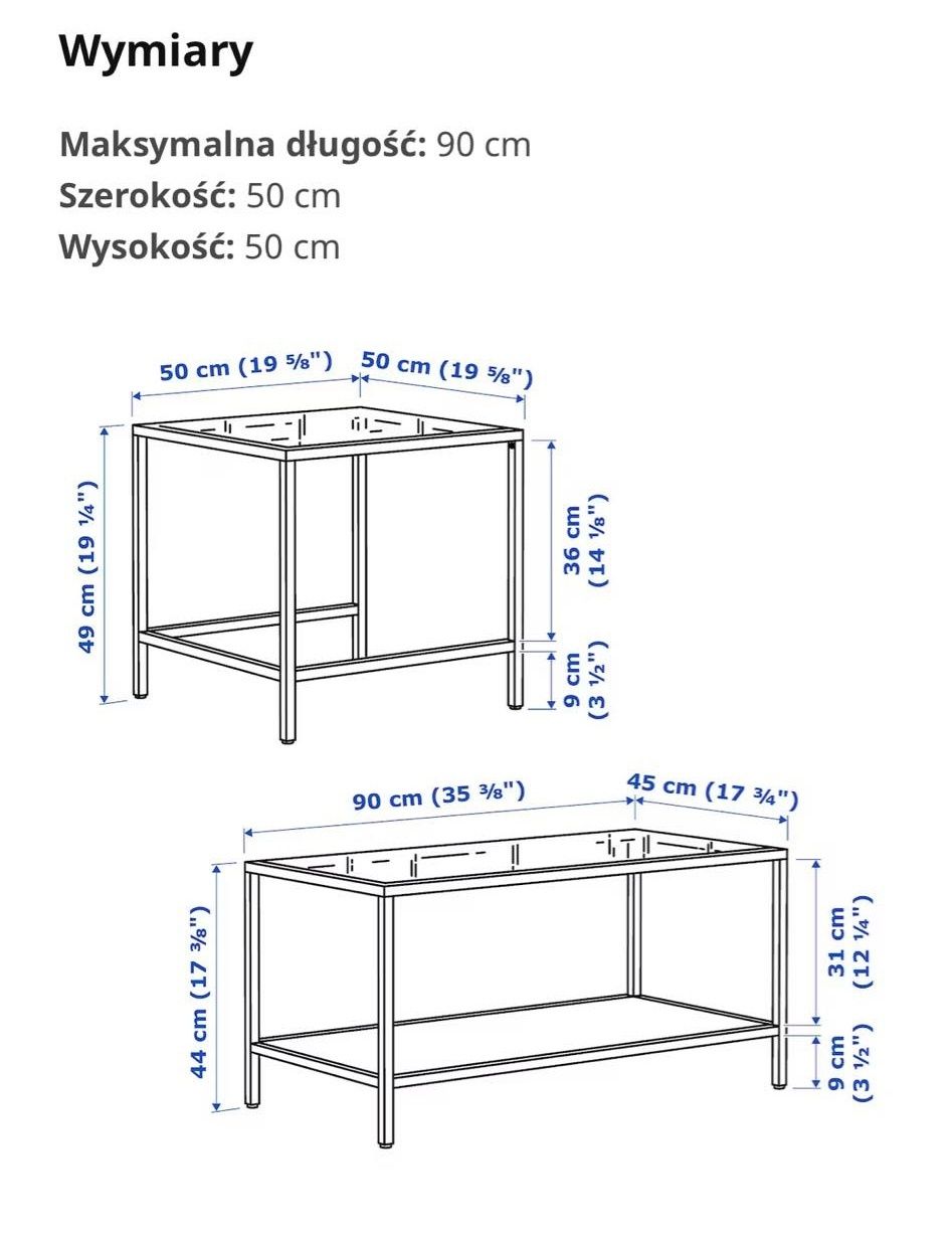 VITTSJO Stoliki 2 szt czarnobraz/szkło IKEA