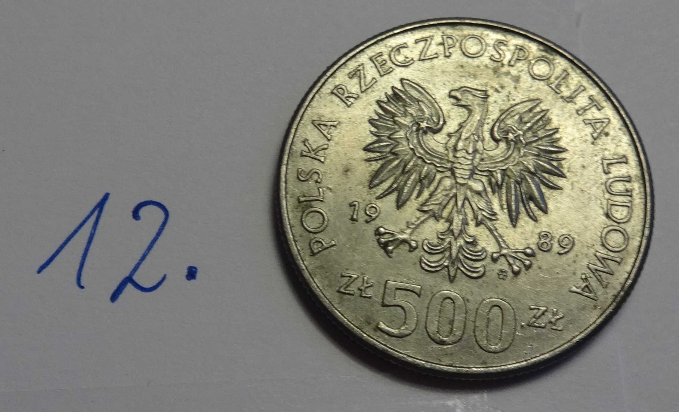 moneta 500 zł 50 rocznica ... 1989 rok - nr 12