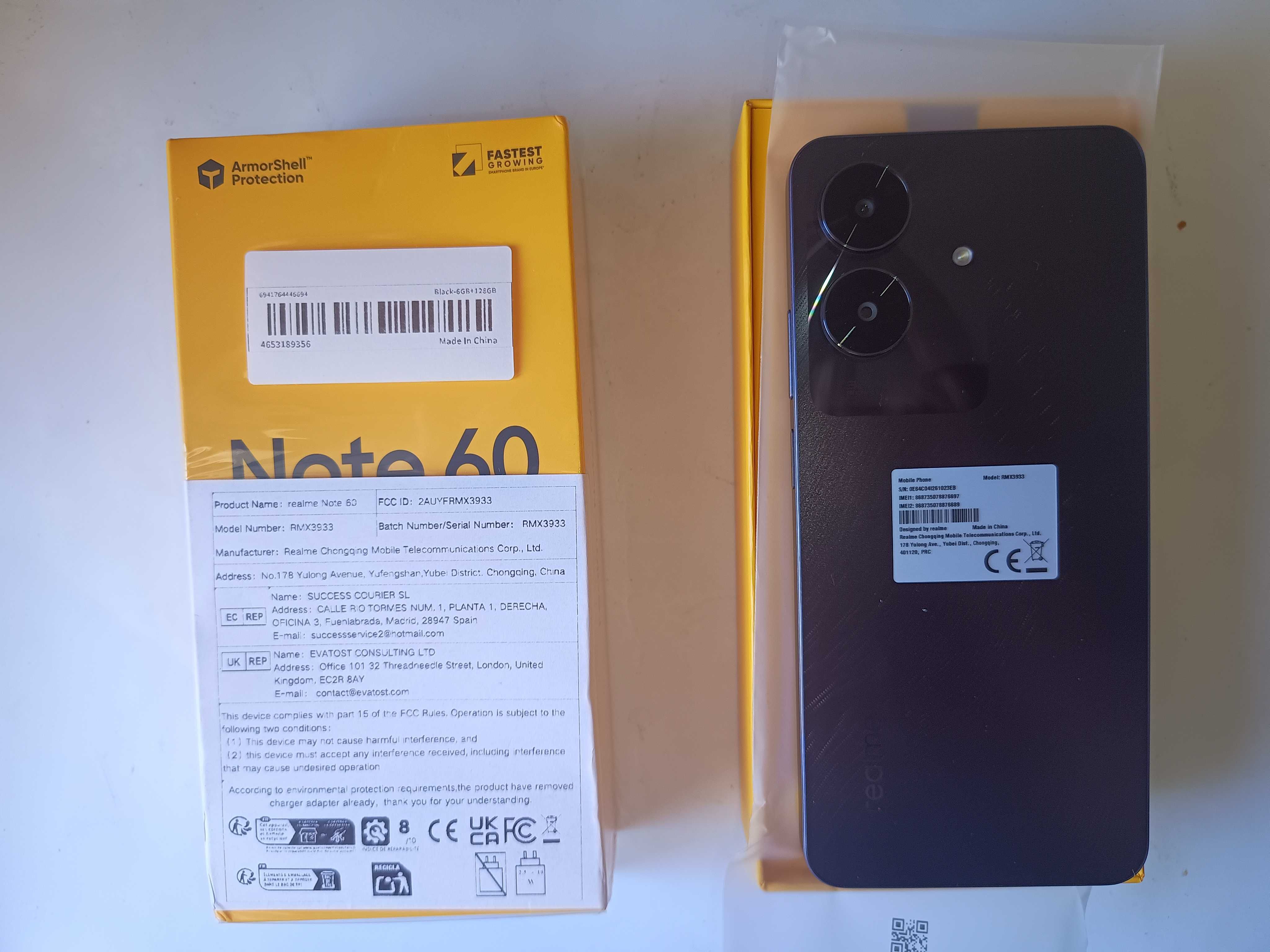 Telemóvel Note 60 4GB+128GB 4G sem uso, Smartphone Android 14, ecrã 7