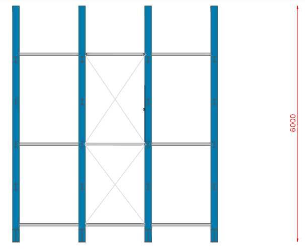 Regały magazynowe wspornikowe dwustronne H600cm dłużycowe JAK NOWE