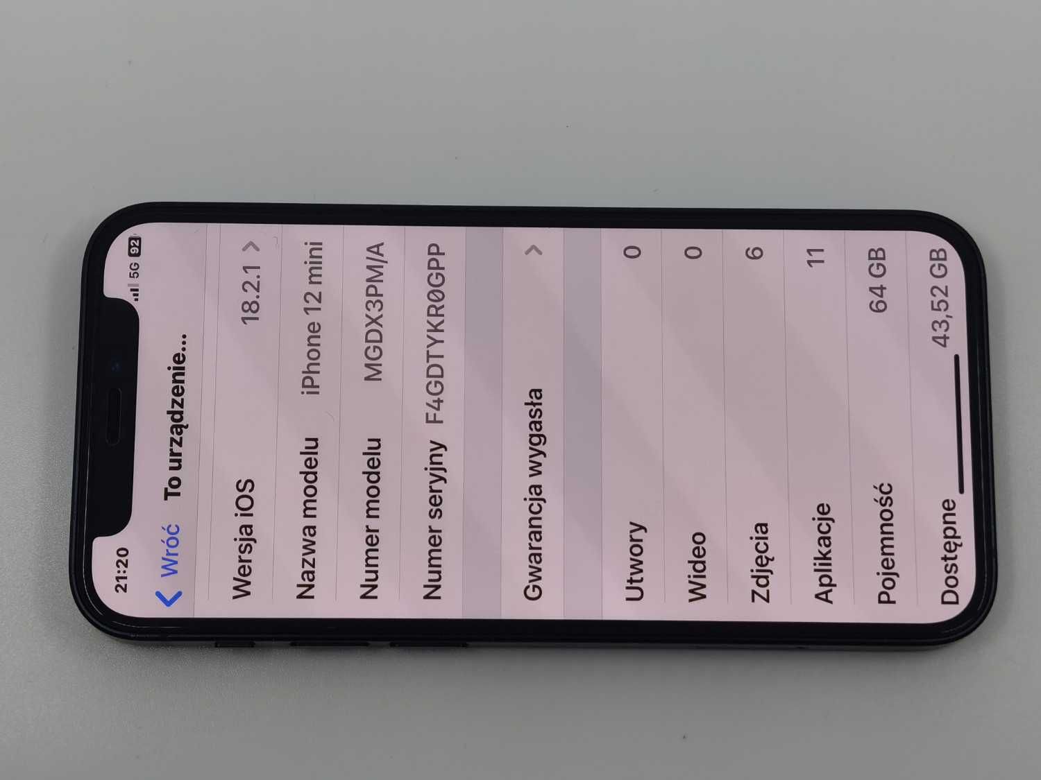 Apple iPhone 12 mini 64GB iOS 18 telefon smartfon