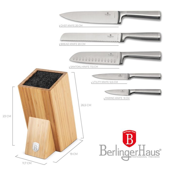 Zestaw Noży Berlinger Haus Bh-2805 W Bloku Bambusowym