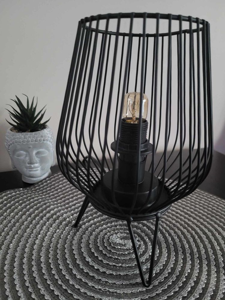 Nowa czarna loftowa lampa lampka stołowa biurkowa stojąca