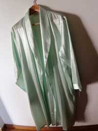 Robe de cetim verde água