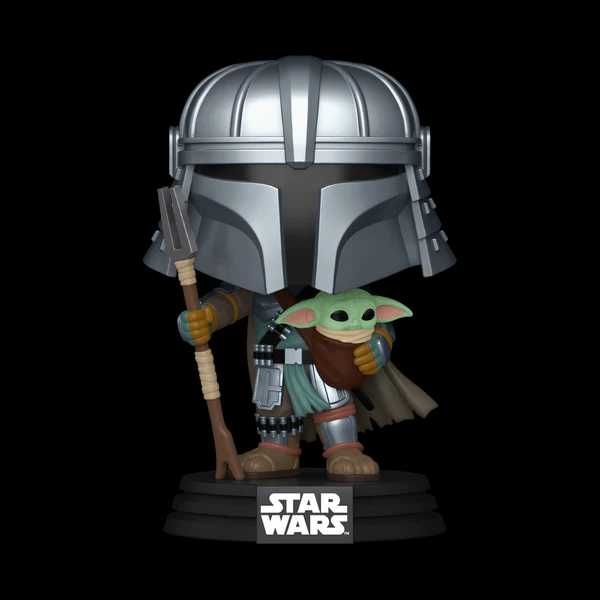 Funko pop- Mandalorian com o Bebê Yoda