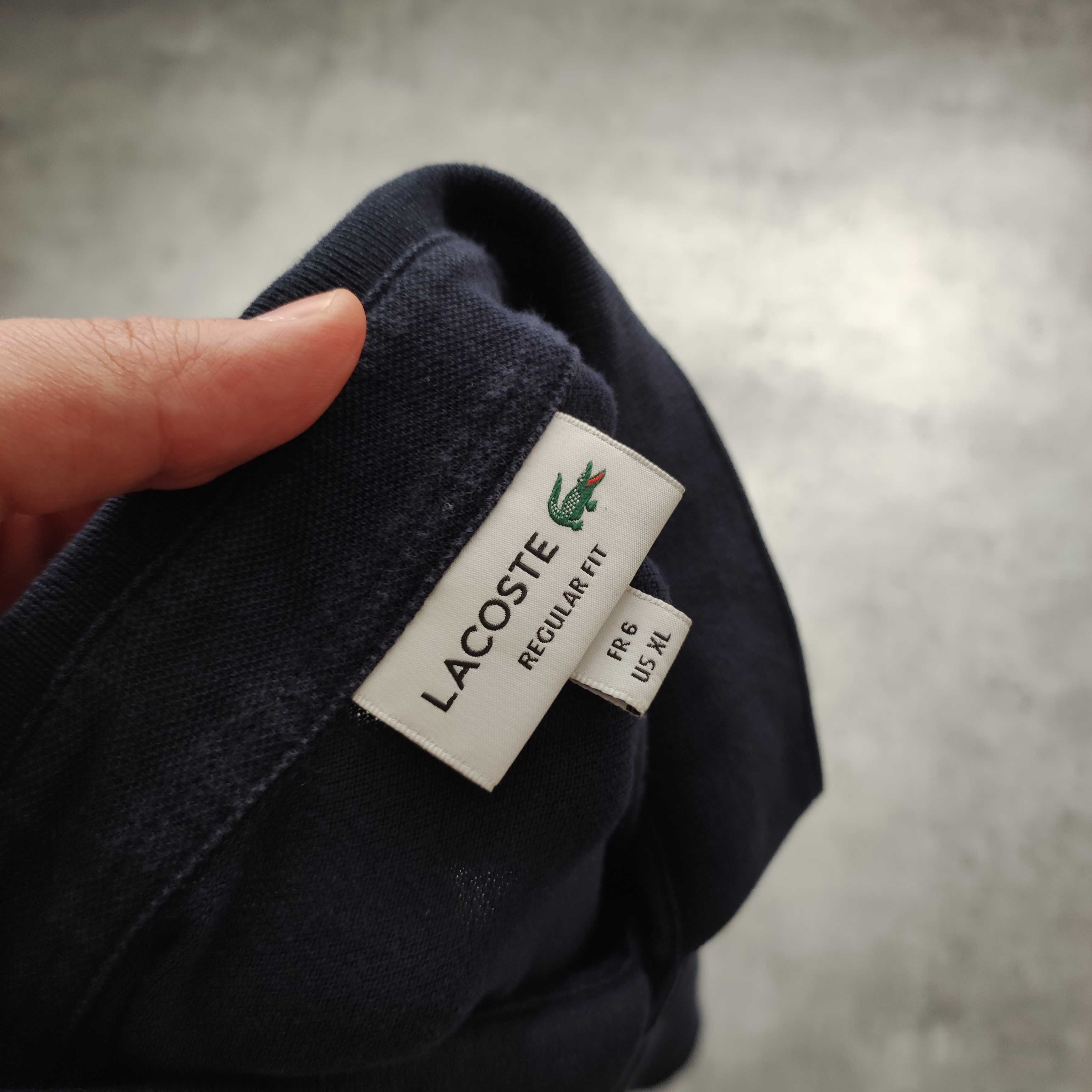 MĘSKA Koszulka Polo Elegancka Bawełna PREMIUM haft Granatowa Lacoste