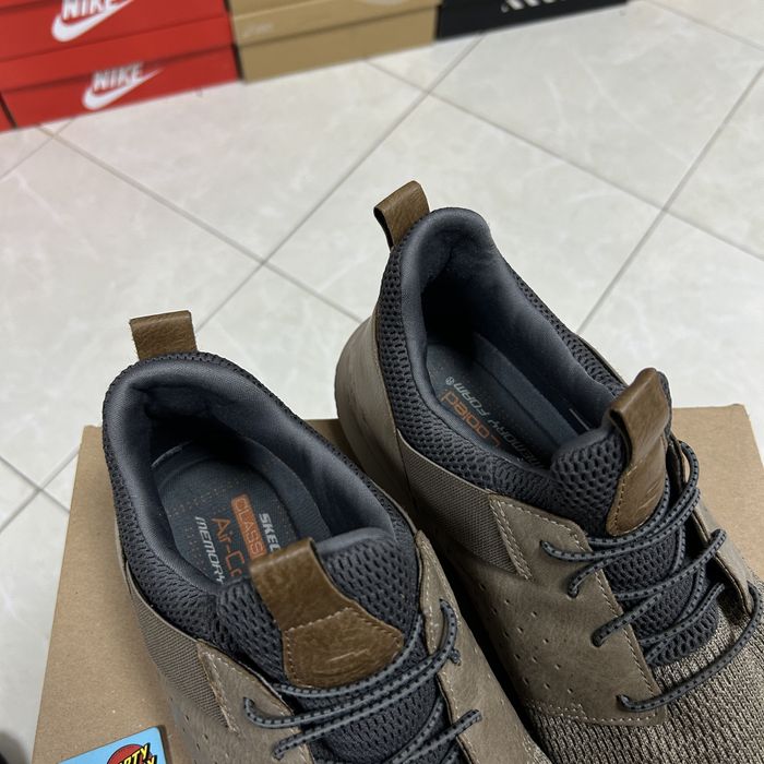 Чоловічі кросівки Skechers Delson сітка шкіра 48 р хакі легкі бу спорт