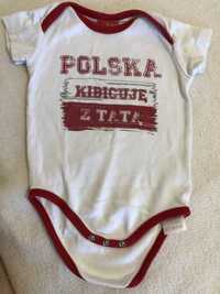 Koszulka body małego kibica - Polska kibicuje z tatą r86