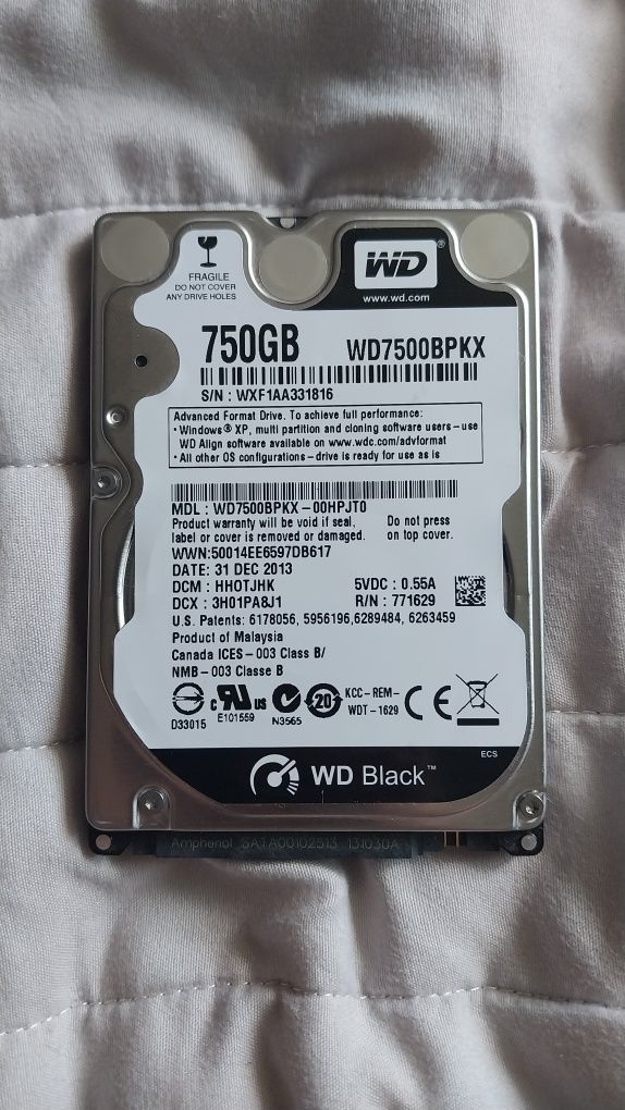 Жесткий диск для ноутбука WD Black 70gb
