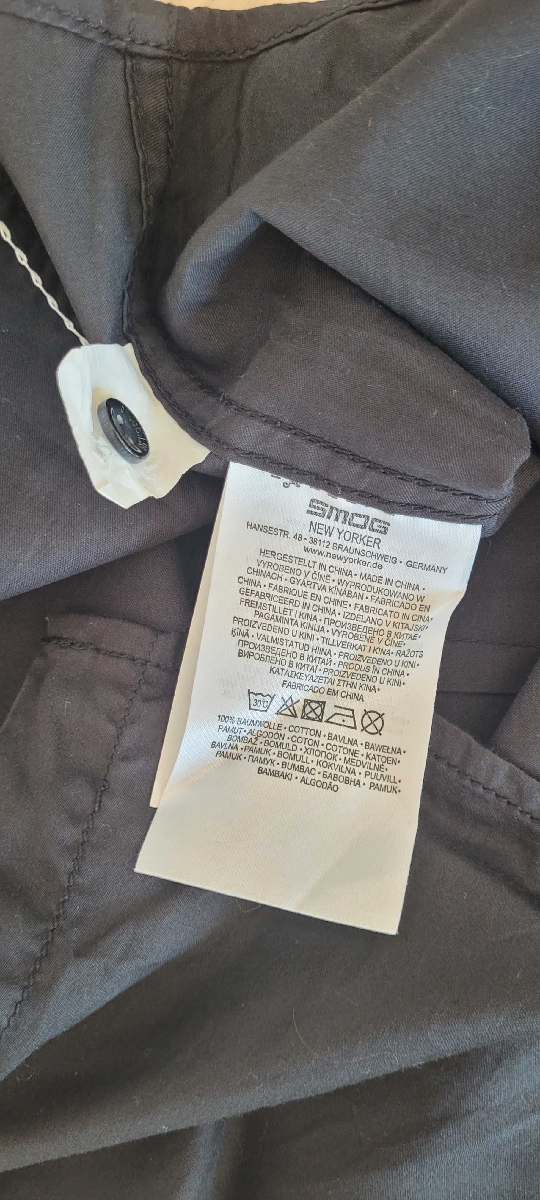 Czarna męska koszula slim fit dopasowana bawełna Smog, r M