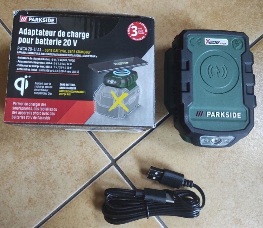 Parkside usb адаптер з безпровідною зарядкою