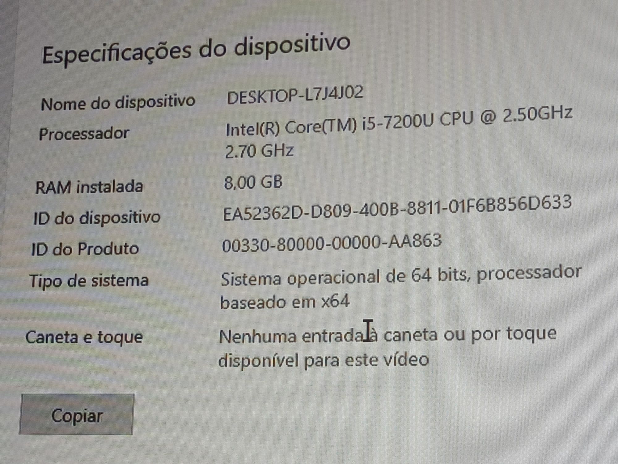 PC para troca pouco usado