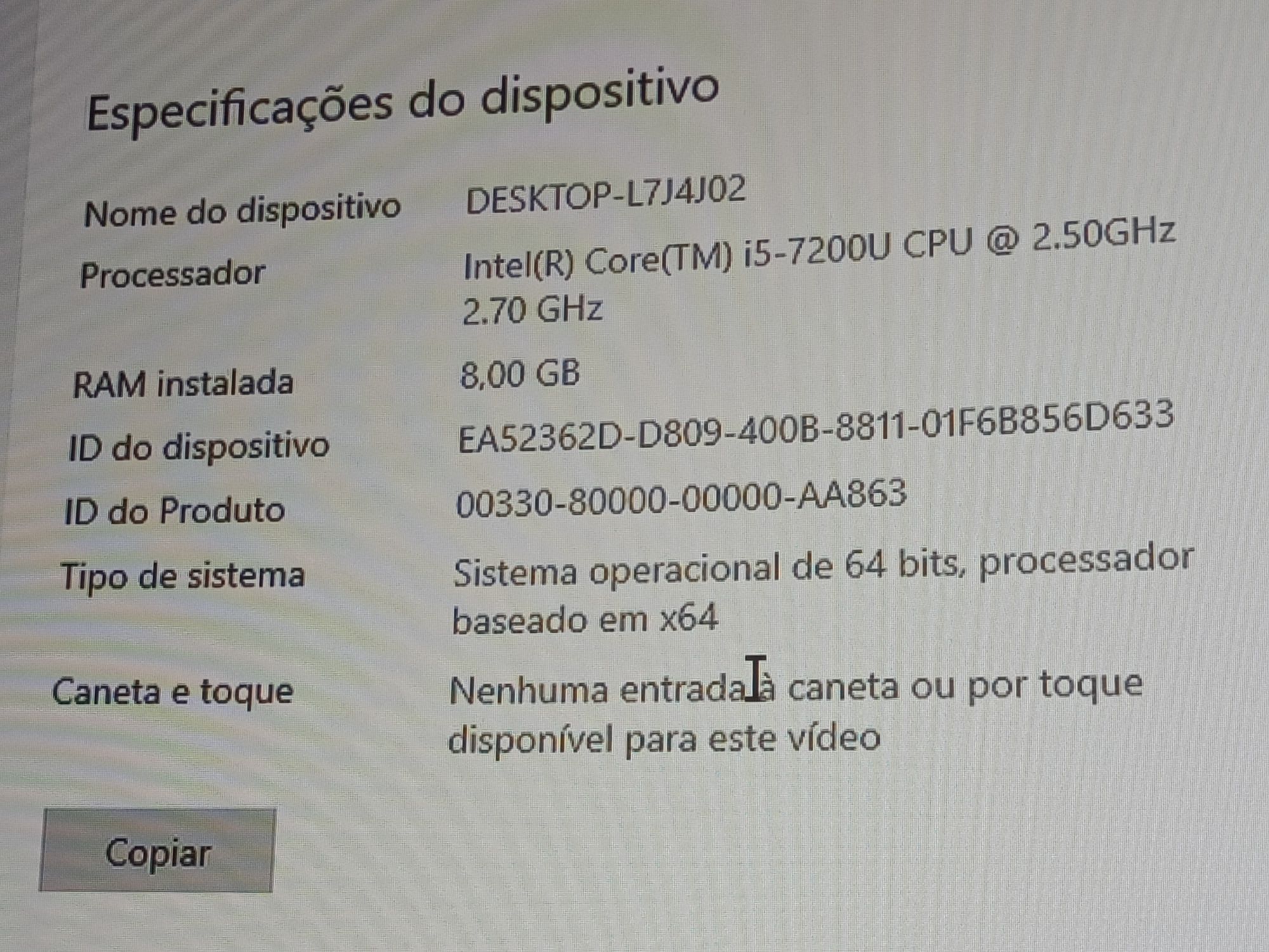 PC para troca pouco usado