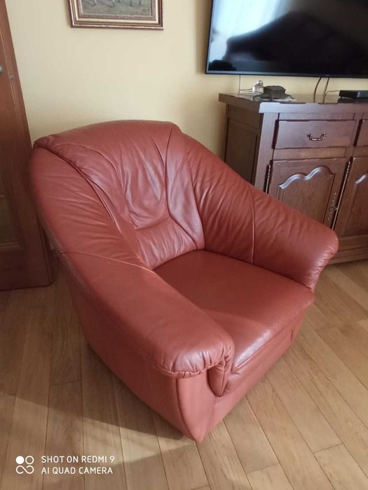 Zestaw meble do salonu 3+1+1 Etap Sofa skórzane skóra naturalna