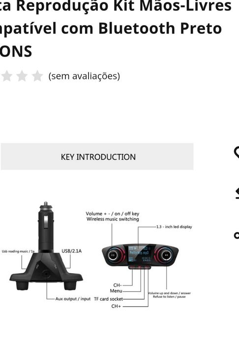 Transmissor música novo Bluetooth para carro