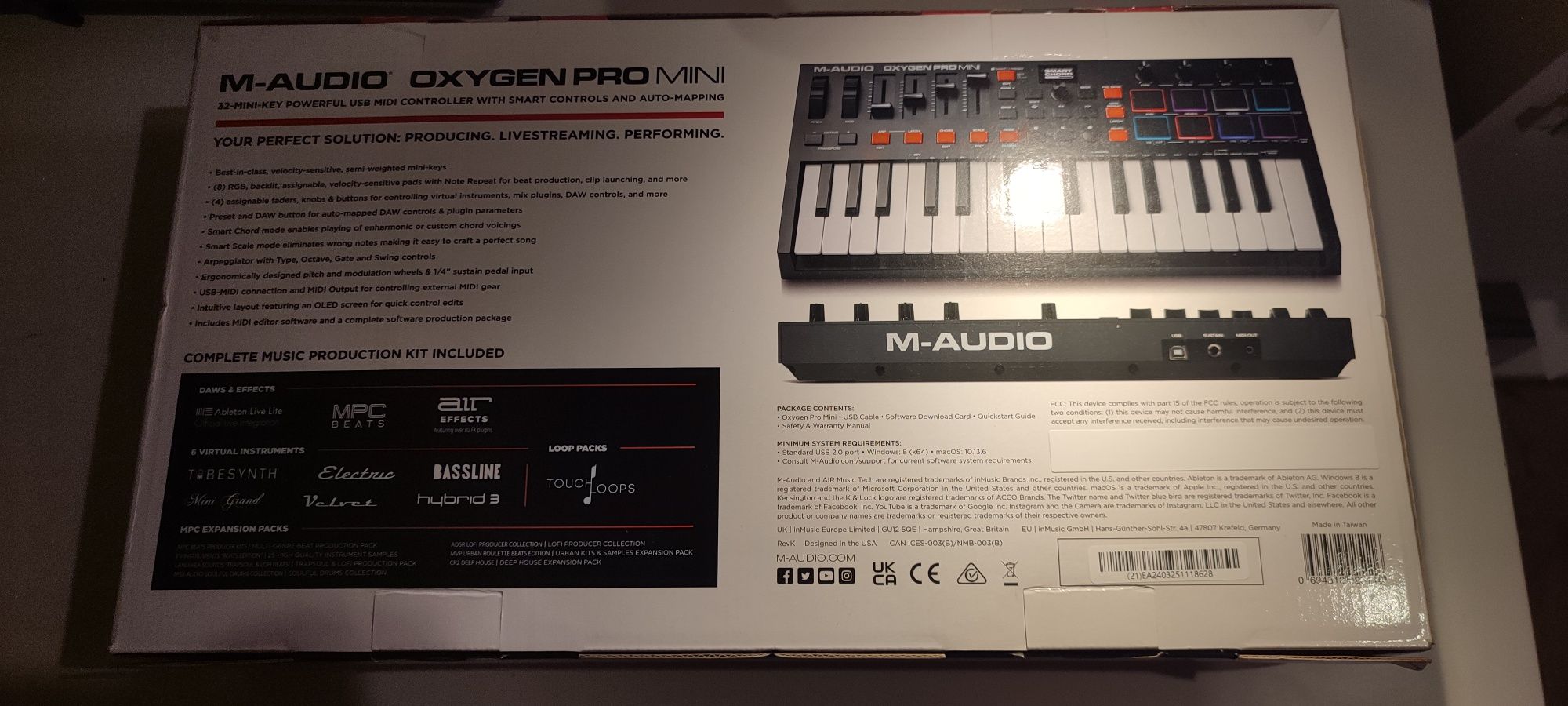 Oxygen Pro Mini - M Audio - Teclado Midi NOVO!