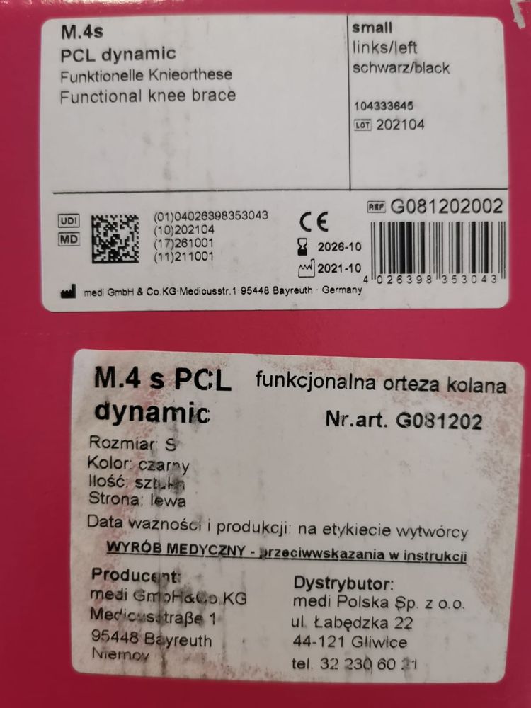 Medi PCL dynamic orteza kolana stosowana w leczeniu więzadła