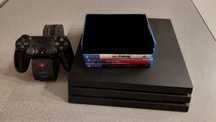 PS4 Pro - CUH-7216B (Najlepsza wersja) + PAD + Ładowarka + 3 gry