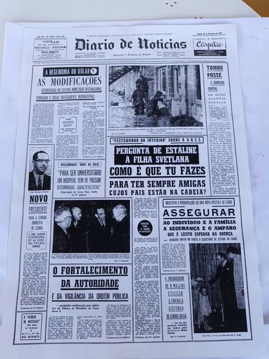 Vendo 1ª Página DN de 28 Fevereiro 1970