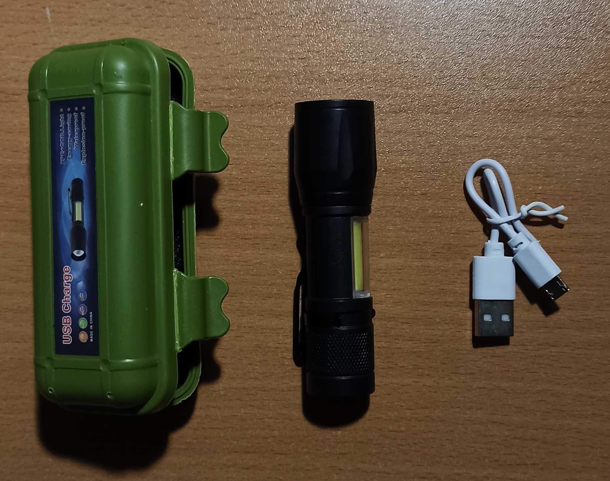 Светодиодный фонарик на аккумуляторе с зарядкой от USB