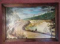 Obraz , Pejzaż ręcznie malowany 88 x 69 cm
