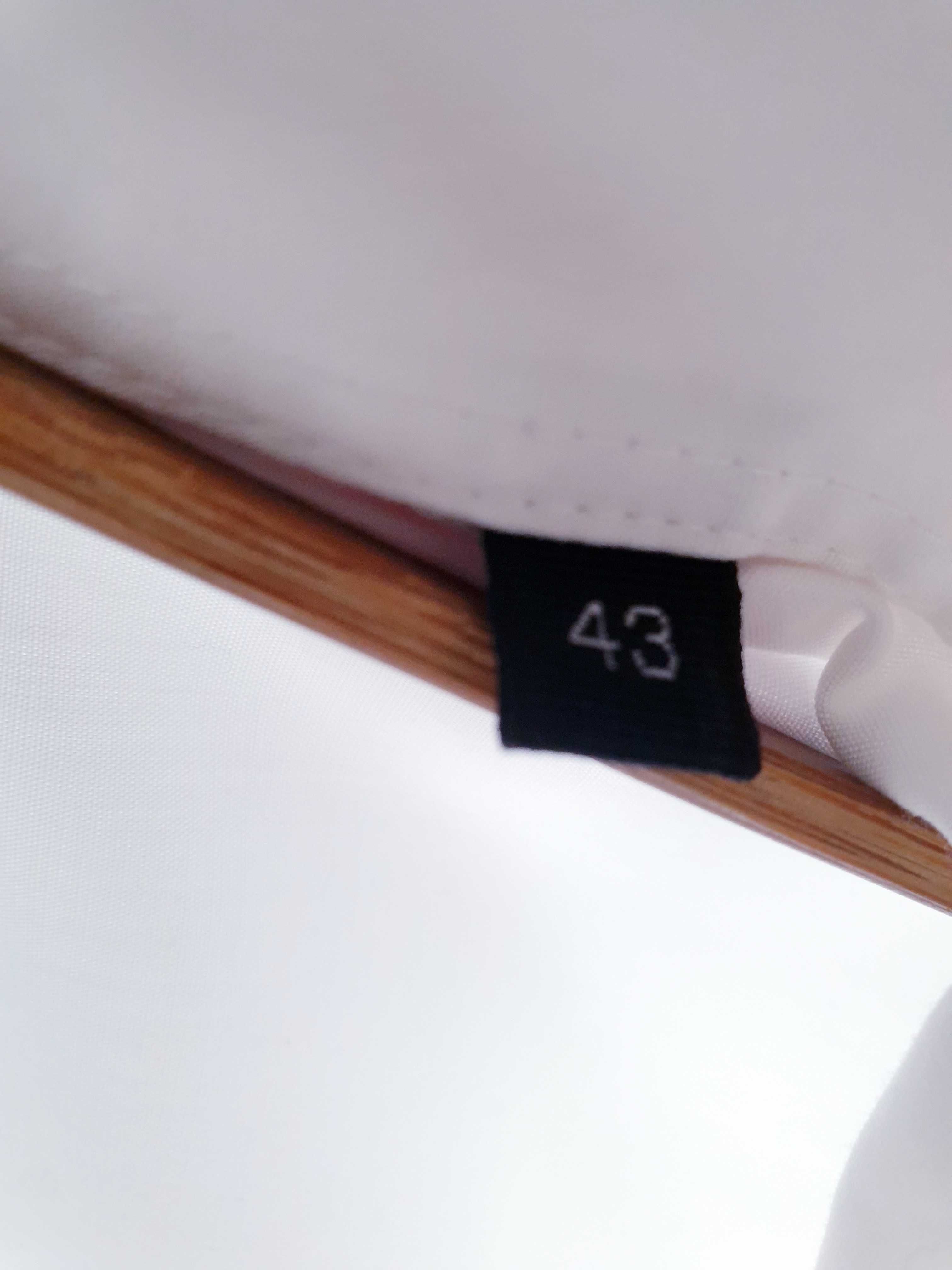Biała koszula męska z krótkim rękawem XL 2XL kołnierzyk 43 Einhorn
