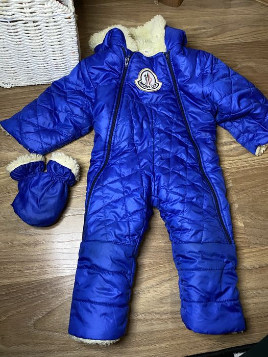 Комбінезон зимній дитячий 6місяців -1,5 р синій на овчині дуже теплий