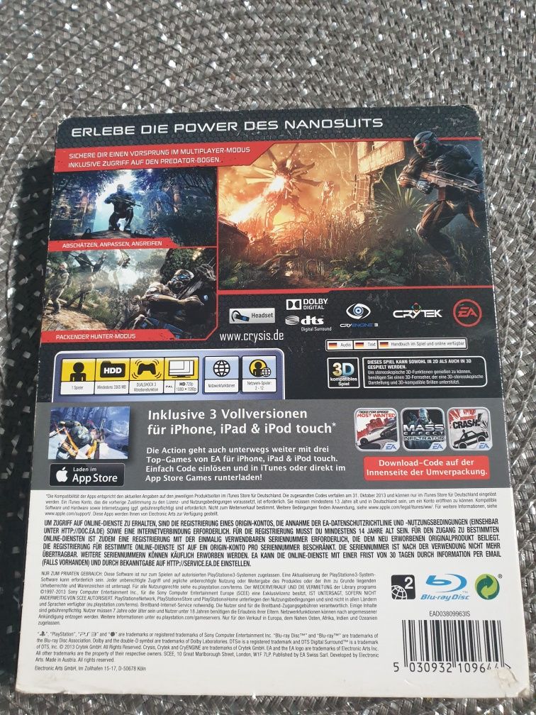 PS3 Crysis 3 Hunter Edition.DLC niewykorzystane na 80%.