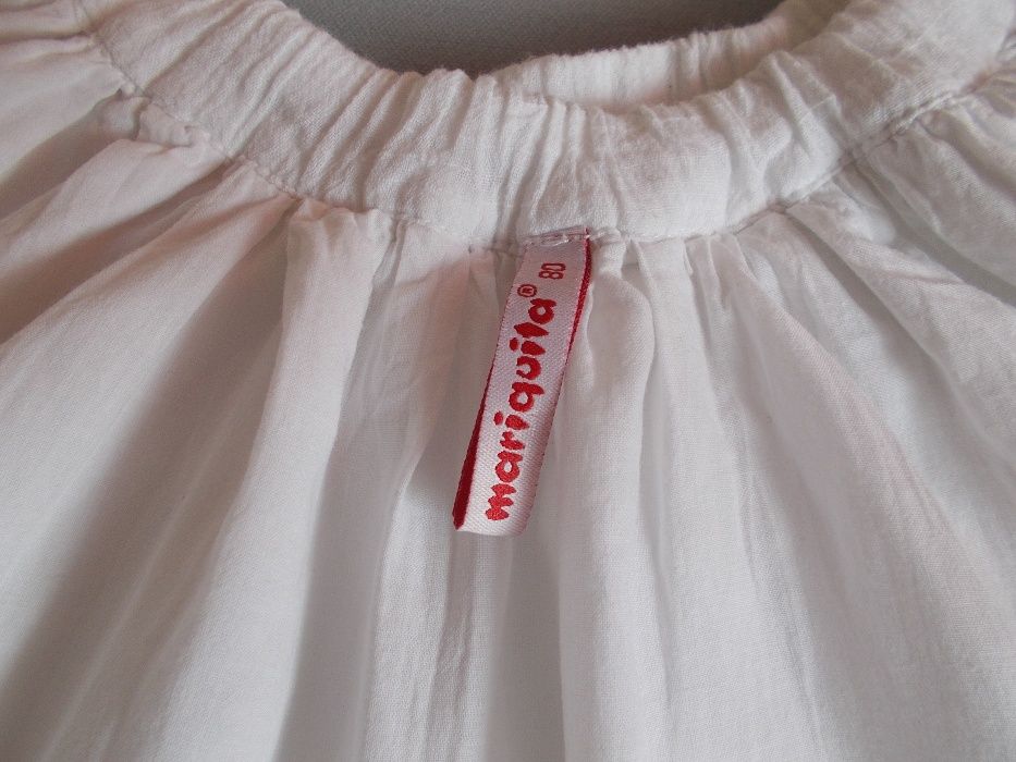 Spódniczka, spódnica, biała,szyta z koła,r.80,Mariquita,gratis bluzka