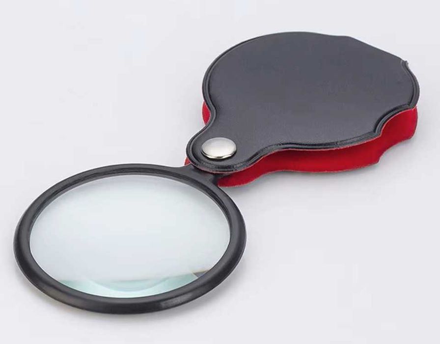 KIESZONKOWA SKŁADANA lupa zegarmistrzowska szkło powiększające 8x 50mm