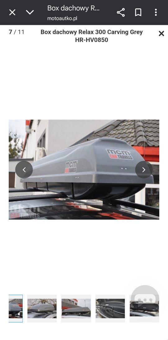 Box dachowy pojemność  300l dlugosc 205cm