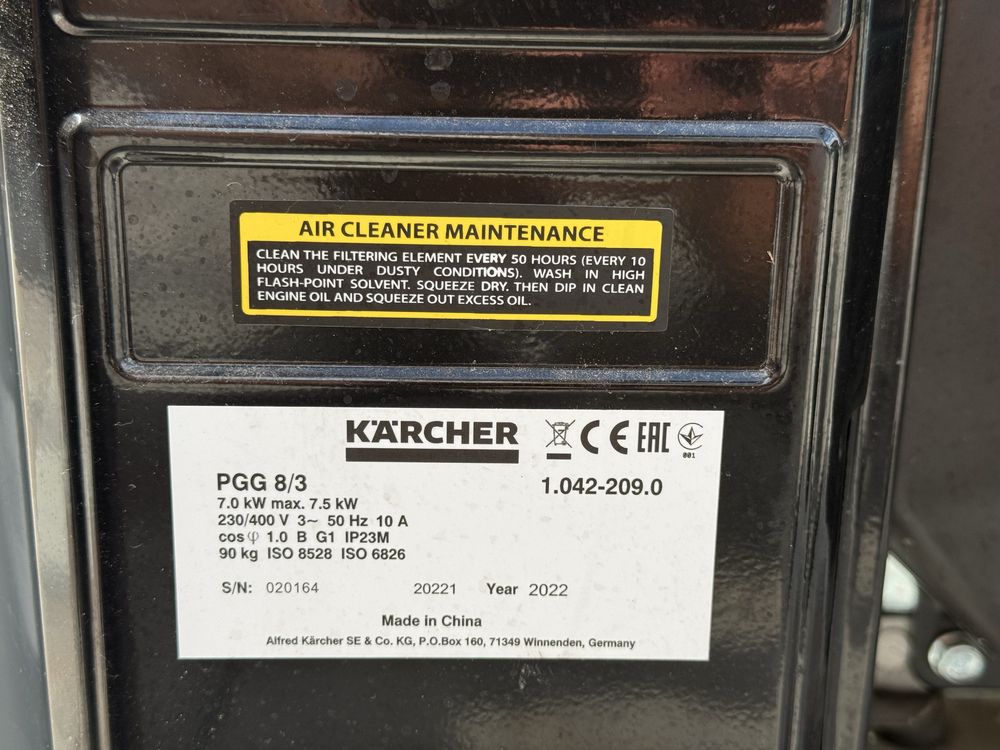 Agregat prądotworczy karcher PGG 8/3