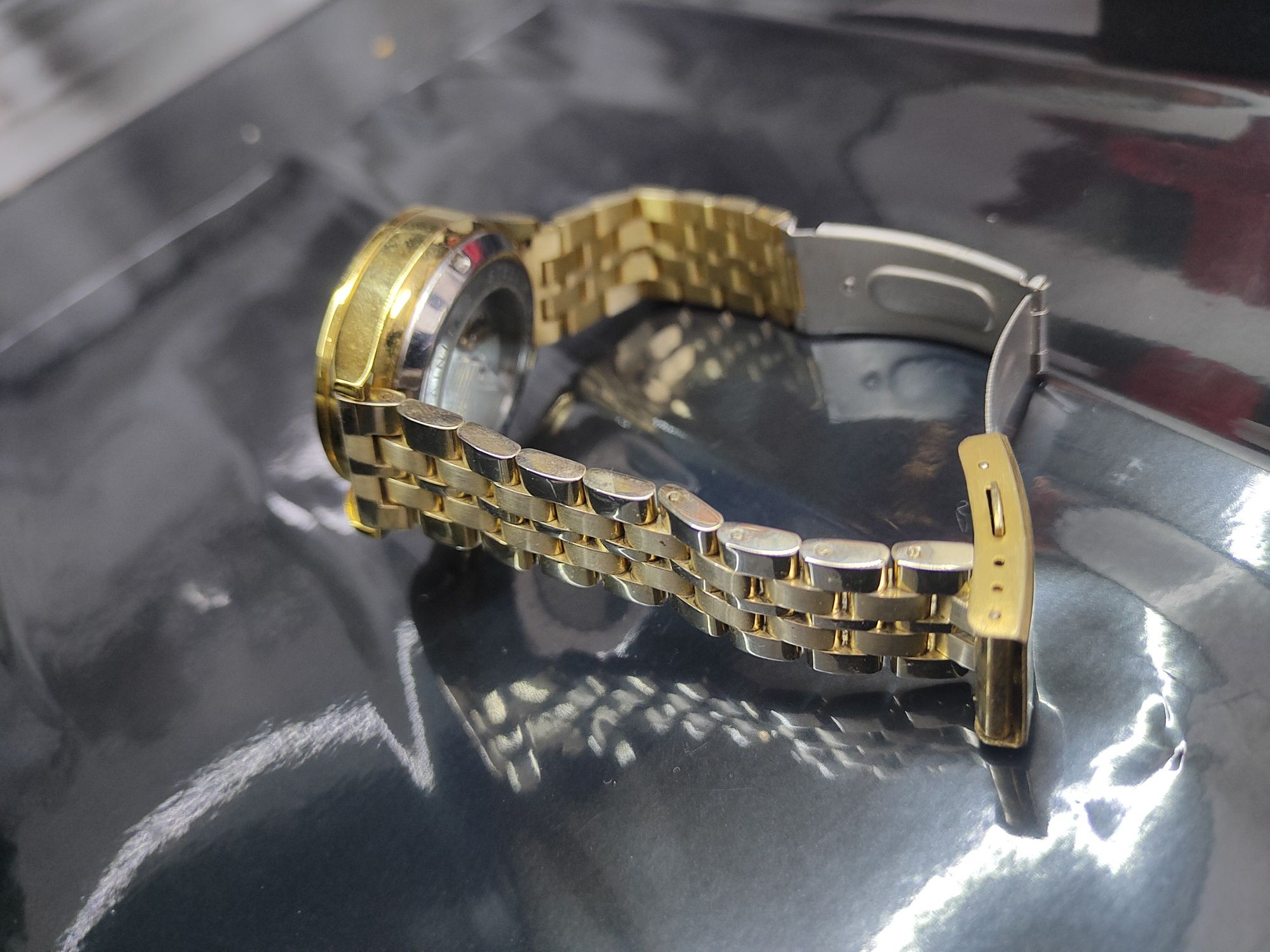 zegarek kronen & sohne złoty automatyczny automatic datownik męski