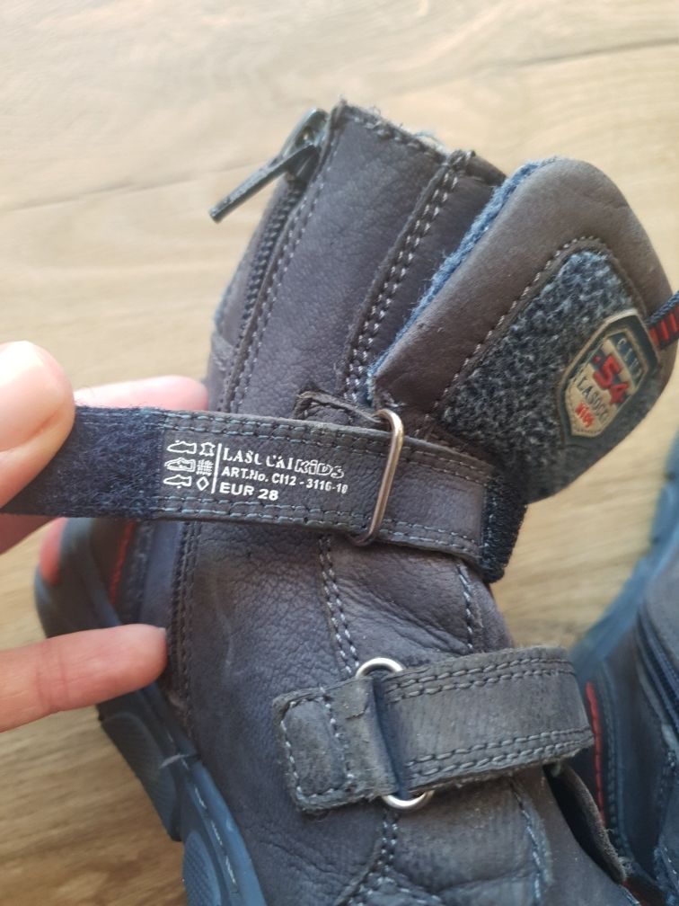 Lasocki buty 28 ocieplane z boku zamek + rzepy