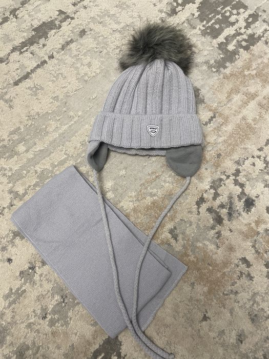 Зимова шапка 50 р. з хутряним попоном