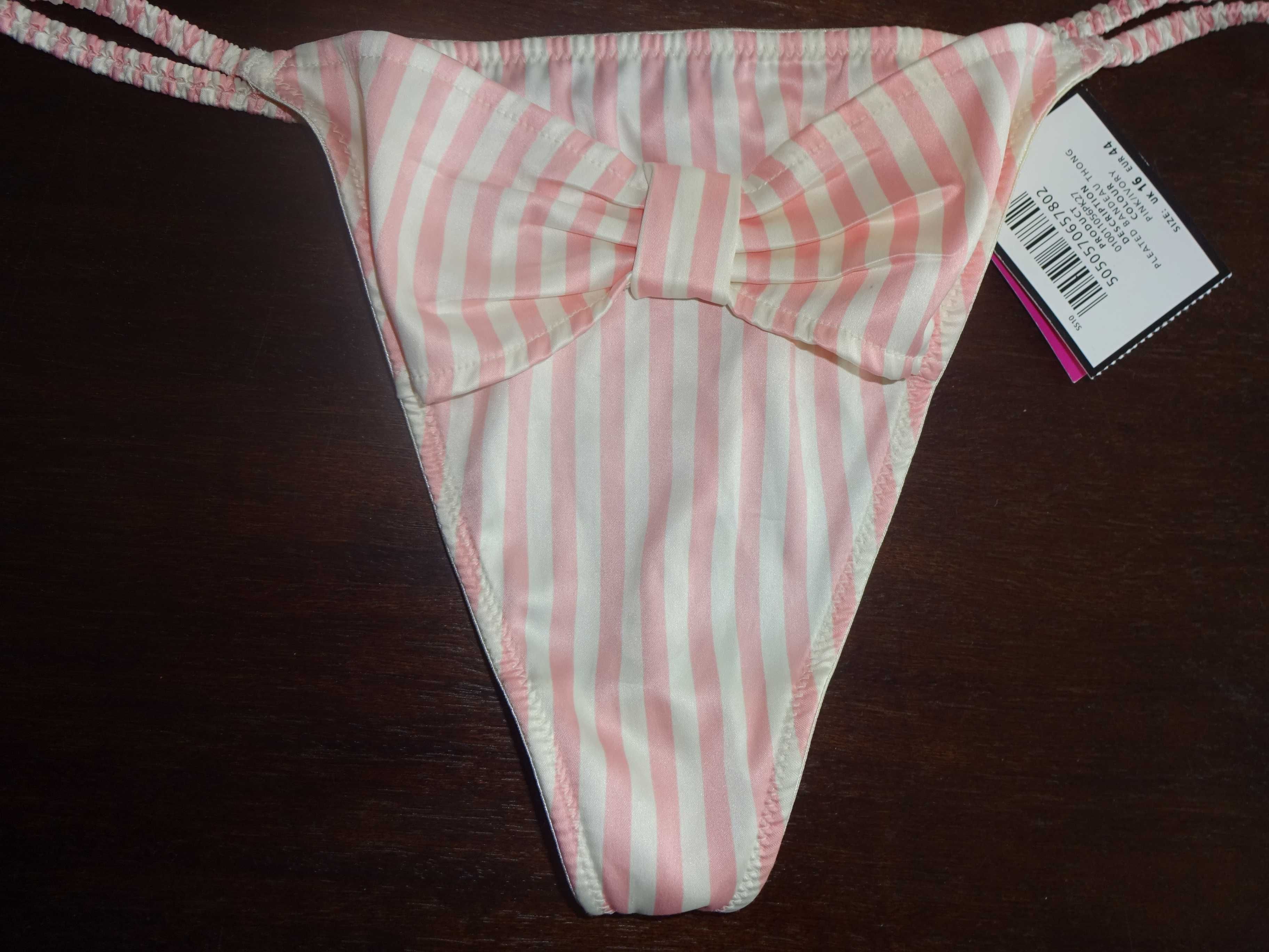 LA SENZA nowe śliczne oryginalne stringi OKAZJA pink / ivory EUR 44