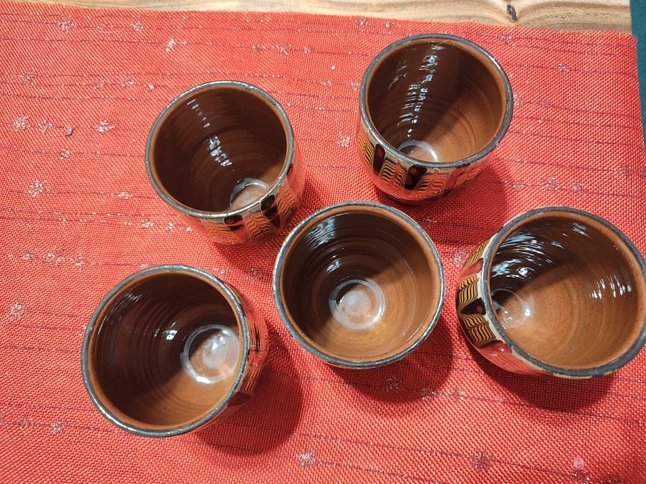 5 sztuk kubków ceramika bułgarska PRL vintage