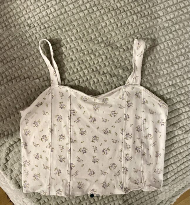 Top de alças com flores - H&M