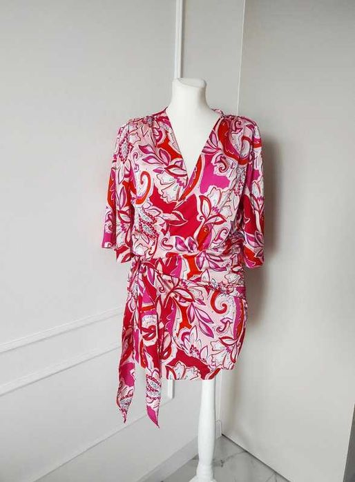 Sukienka mini kopertowa ala kimono Zara M/L | classy elegance glam