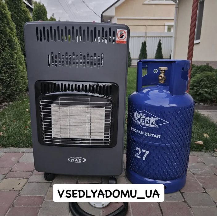 Газовий інфрачервоний обігрівач + балон 27 л, з редуктором та шлангом.