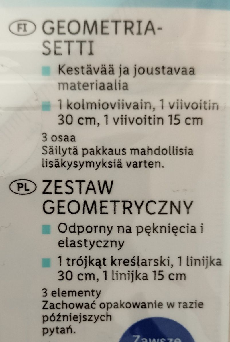 Zestaw geometryczny elastyczny: linijka 2 szt. + ekierka United Office