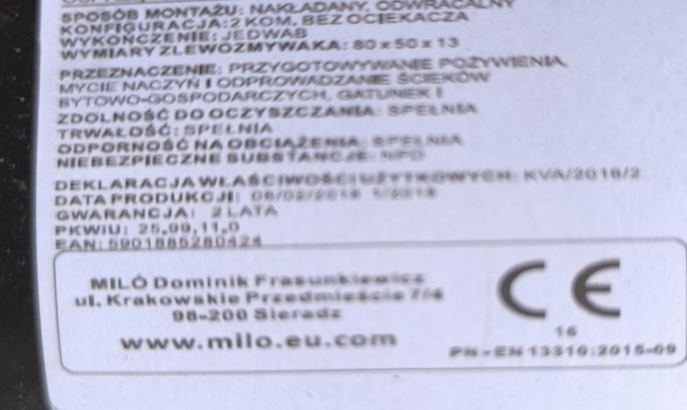 Zlewozmywak nierdzewny Kvadra