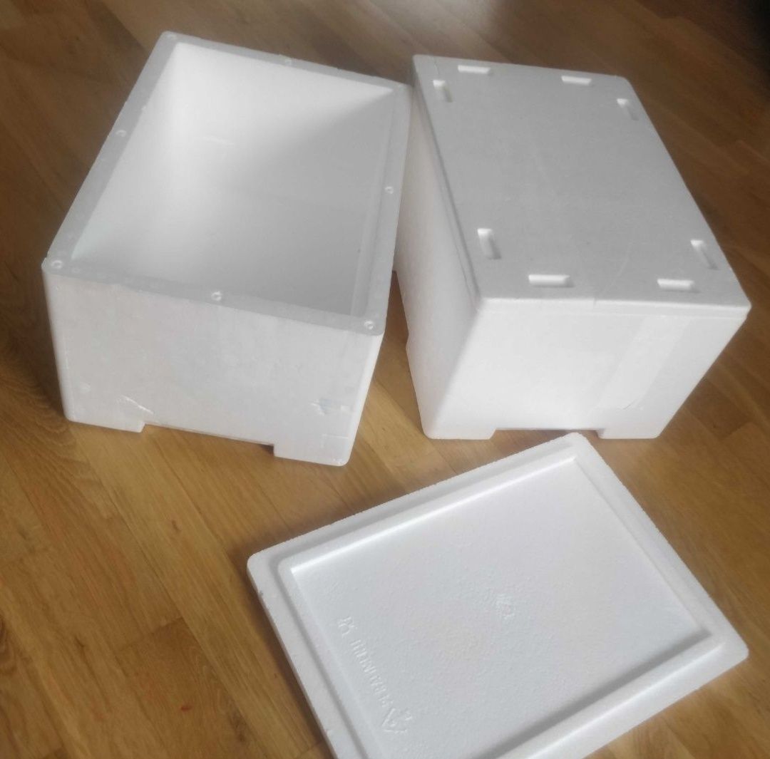Stroboks 2 sztuki Styroboxy styropianowe pojemniki 2 sztuki