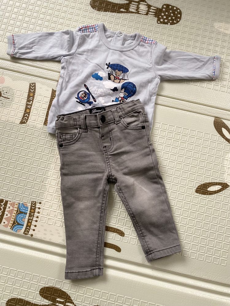 Дитячий теплий одяг на зиму 0-9 м чоловічки светри штан кофта джинси